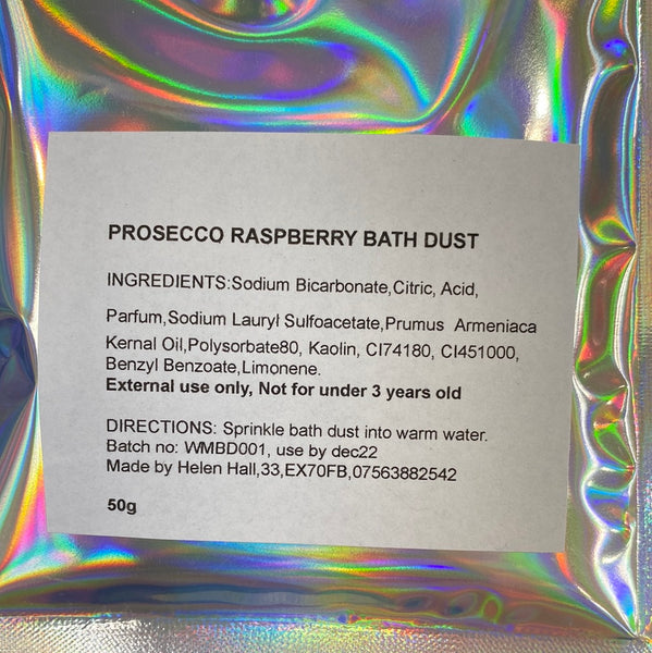 Prosecco Raspberry Bath Dust 50g
